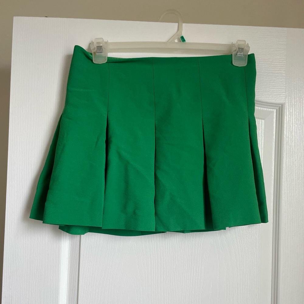 GREEN Cheer Pleated mini golf skirt